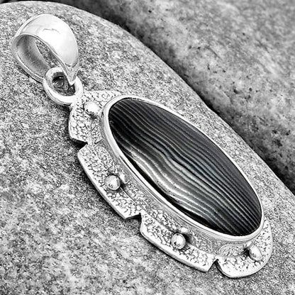 Crown Of Silver Psilomelane - Black Malachite Pendant P-1485 SDP130700