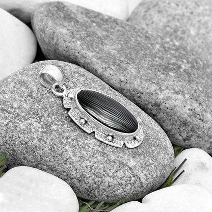 Crown Of Silver Psilomelane - Black Malachite Pendant P-1485 SDP130700