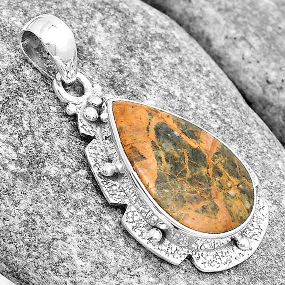 Natural Moroccan Yellow Jacket Jasper Pendant P-1485 SDP130710