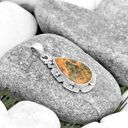 Natural Moroccan Yellow Jacket Jasper Pendant P-1485 SDP130710