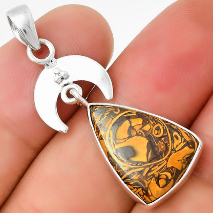 Crescent Moon - Coquina Fossil Jasper Pendant P-1133 SDP130867