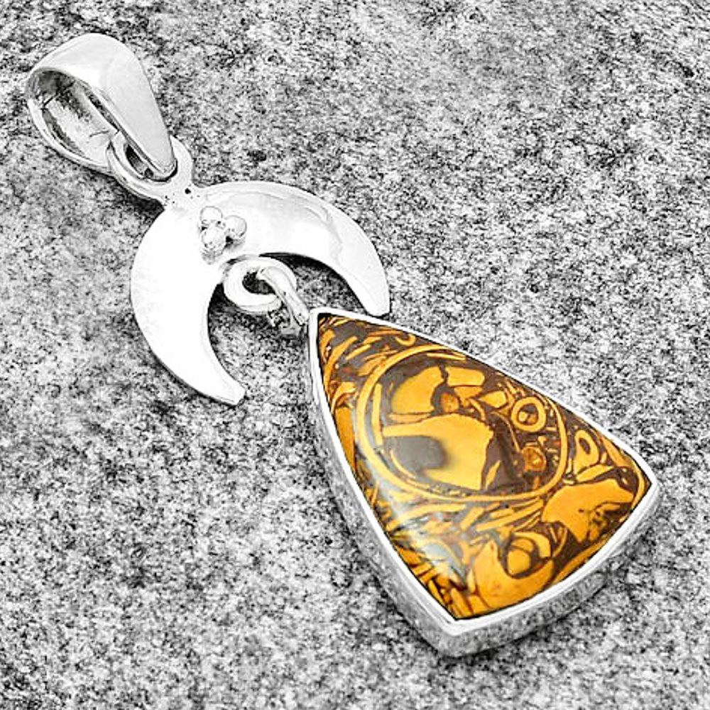 Crescent Moon - Coquina Fossil Jasper Pendant P-1133 SDP130867