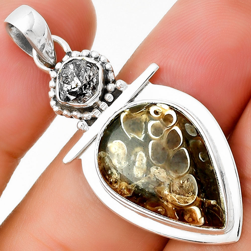Turtella Jasper & Herkimer Diamond Pendant P-1289 SDP130885