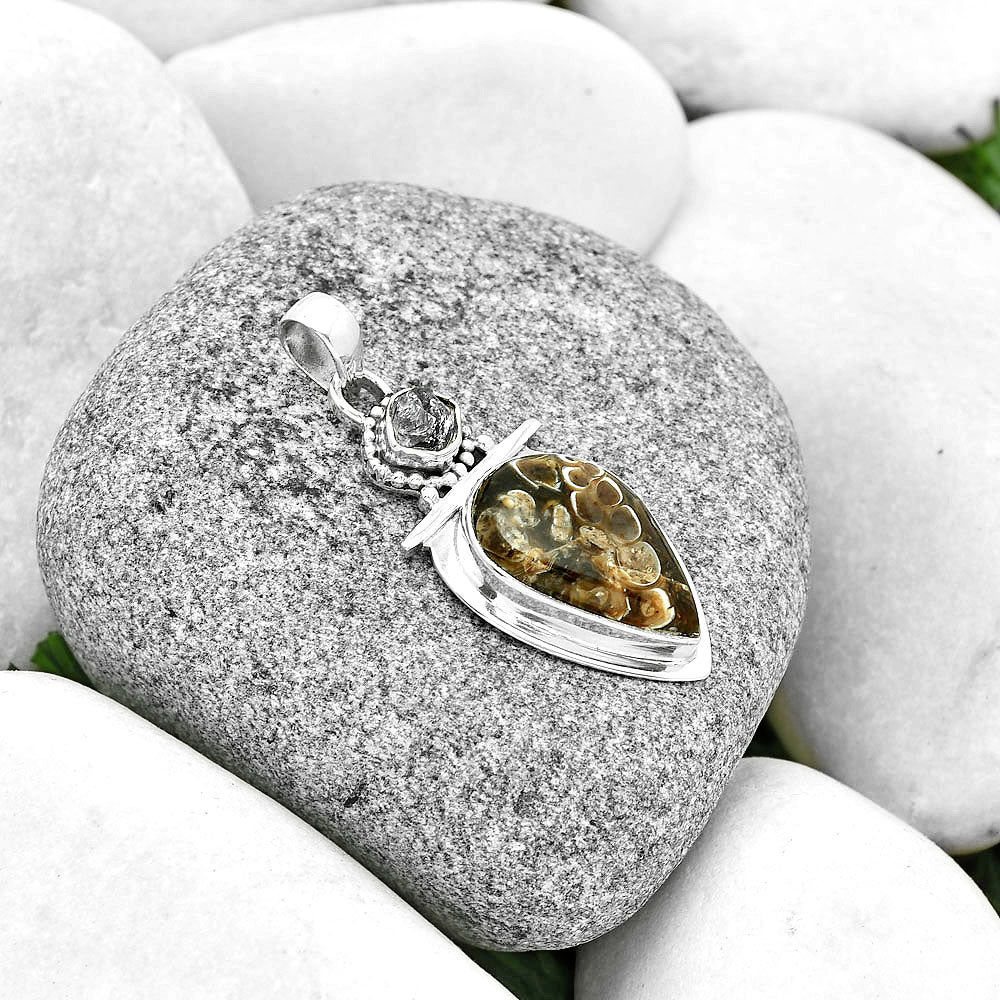Turtella Jasper & Herkimer Diamond Pendant P-1289 SDP130885