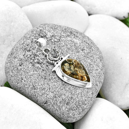 Turtella Jasper & Herkimer Diamond Pendant P-1289 SDP130885