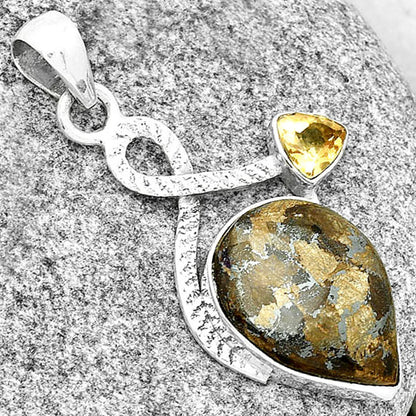 Natural Bronzite & Citrine Pendant P-1111 SDP130965