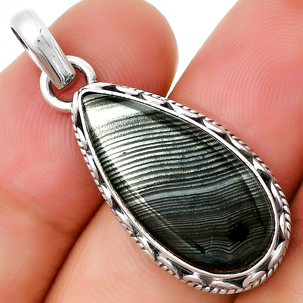 Crown Of Silver Psilomelane - Black Malachite Pendant P-1134 SDP131024