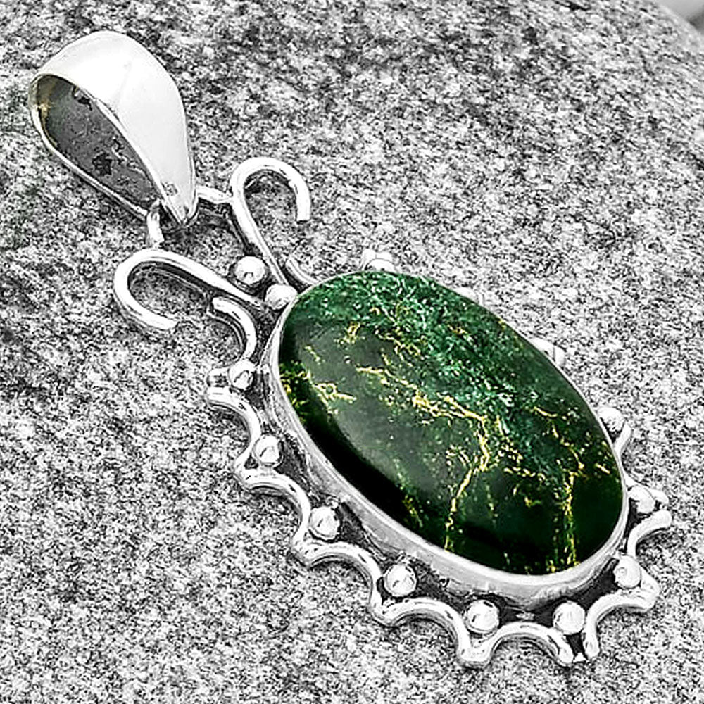Natural Green Fuchsite Pendant P-1249 SDP131051
