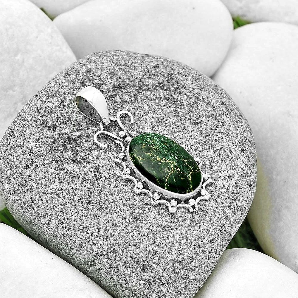 Natural Green Fuchsite Pendant P-1249 SDP131051