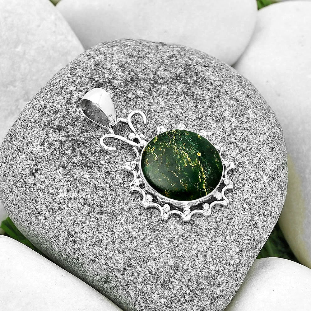 Natural Green Fuchsite Pendant P-1249 SDP131052