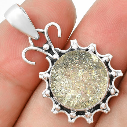 White Titanium Druzy Pendant P-1249 SDP131060