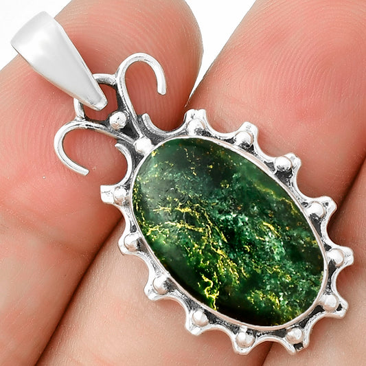 Natural Green Fuchsite Pendant P-1249 SDP131062