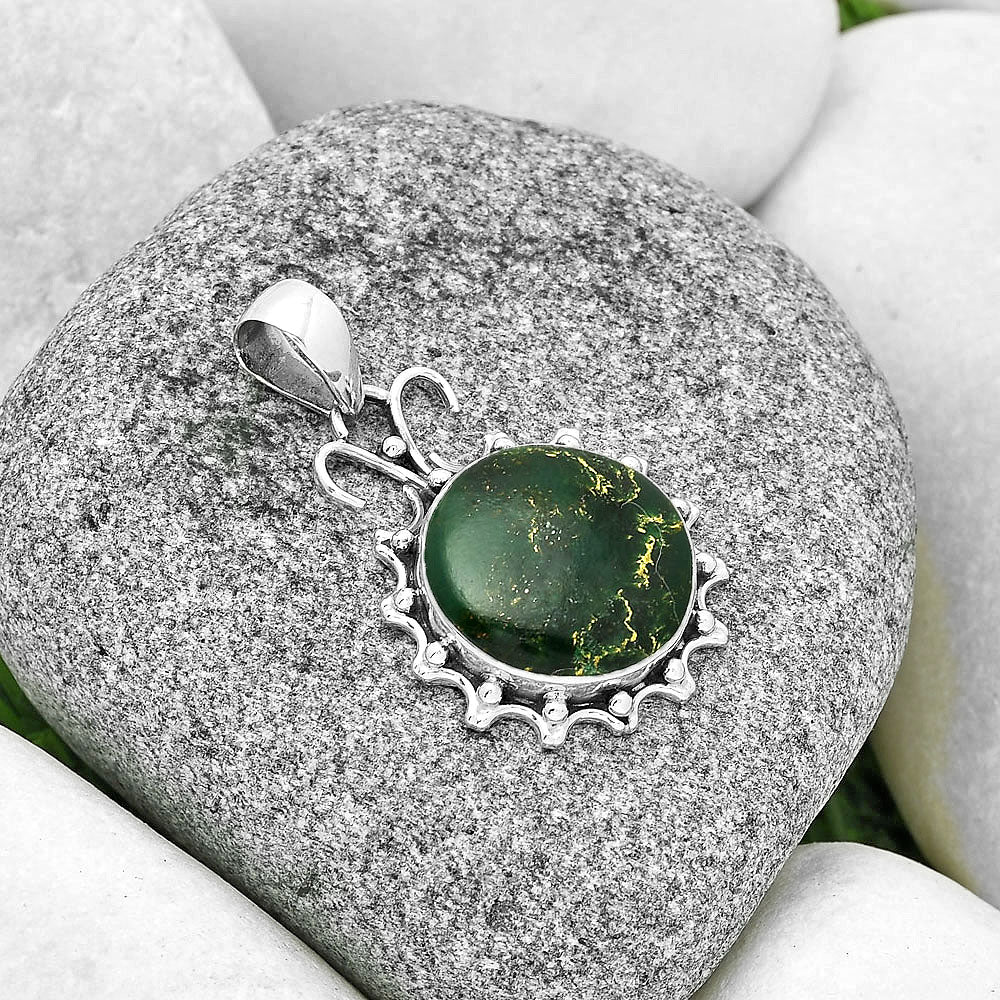 Natural Green Fuchsite Pendant P-1249 SDP131063
