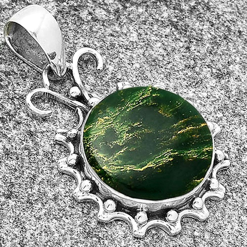 Natural Green Fuchsite Pendant P-1249 SDP131066