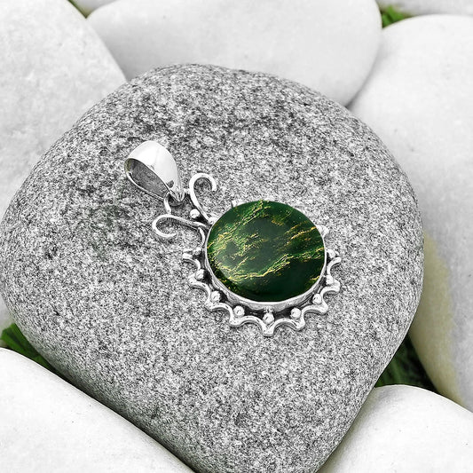 Natural Green Fuchsite Pendant P-1249 SDP131066