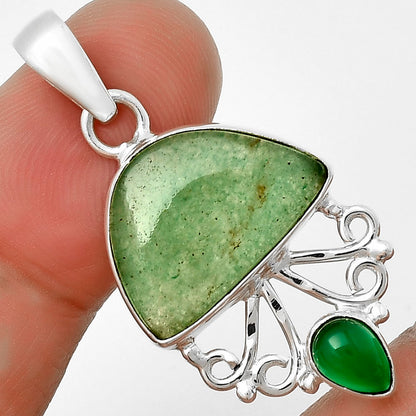 Natural Green Aventurine & Green Onyx Pendant P-1594 SDP131093