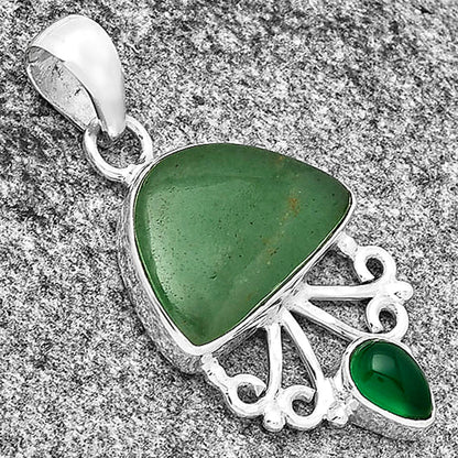 Natural Green Aventurine & Green Onyx Pendant P-1594 SDP131093