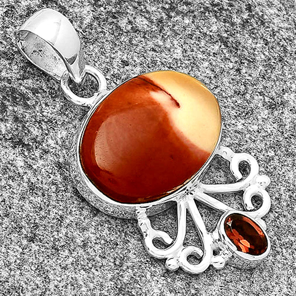 Natural Red Mookaite & Garnet Pendant P-1594 SDP131109
