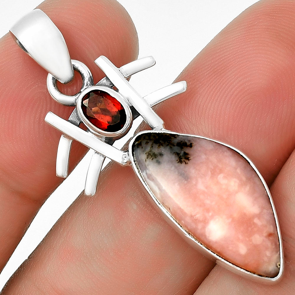 Natural Rhodonite & Garnet Pendant P-1046 SDP131119