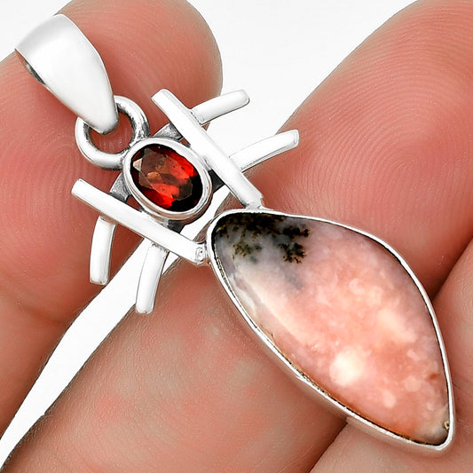 Natural Rhodonite & Garnet Pendant P-1046 SDP131119