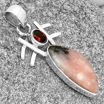 Natural Rhodonite & Garnet Pendant P-1046 SDP131119