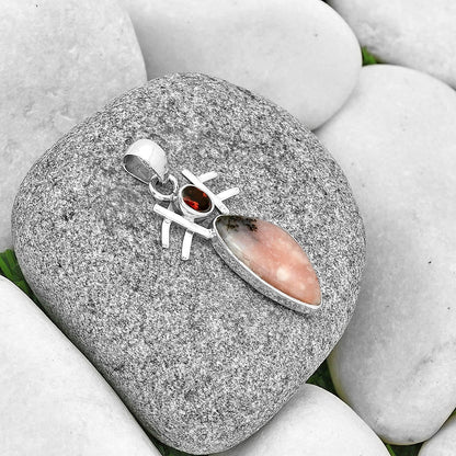 Natural Rhodonite & Garnet Pendant P-1046 SDP131119