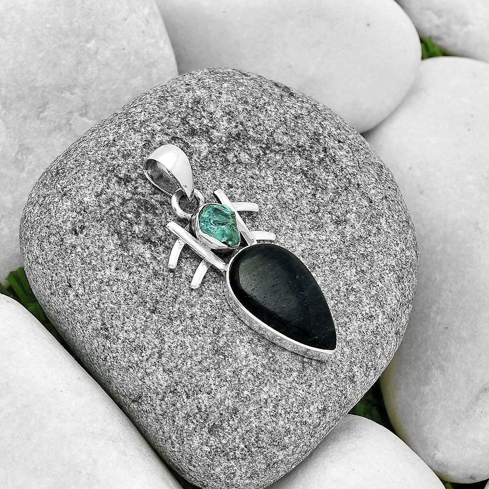 Purple Aventurine & Aqua Apatite Rough Pendant P-1046 SDP131142