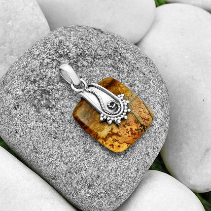 Natural Rocky Butte Picture Jasper Pendant P-1313 SDP131158