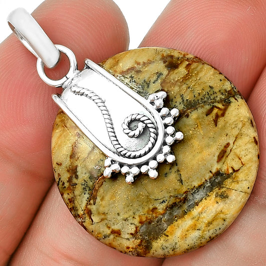 Natural Rocky Butte Picture Jasper Pendant P-1313 SDP131161