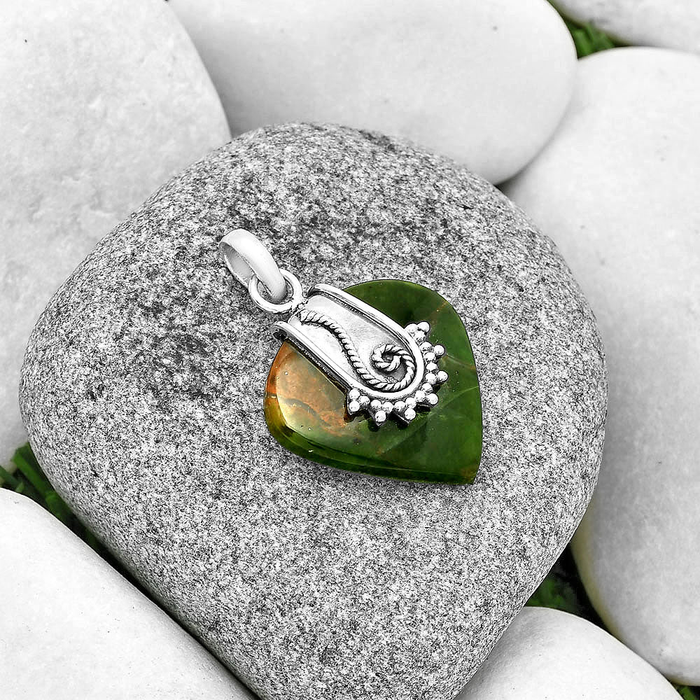 Natural Chrome Chalcedony Pendant P-1313 SDP131165