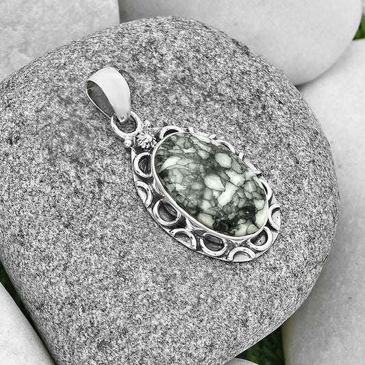 Natural Pinolith Stone Pendant P-1242 SDP131230