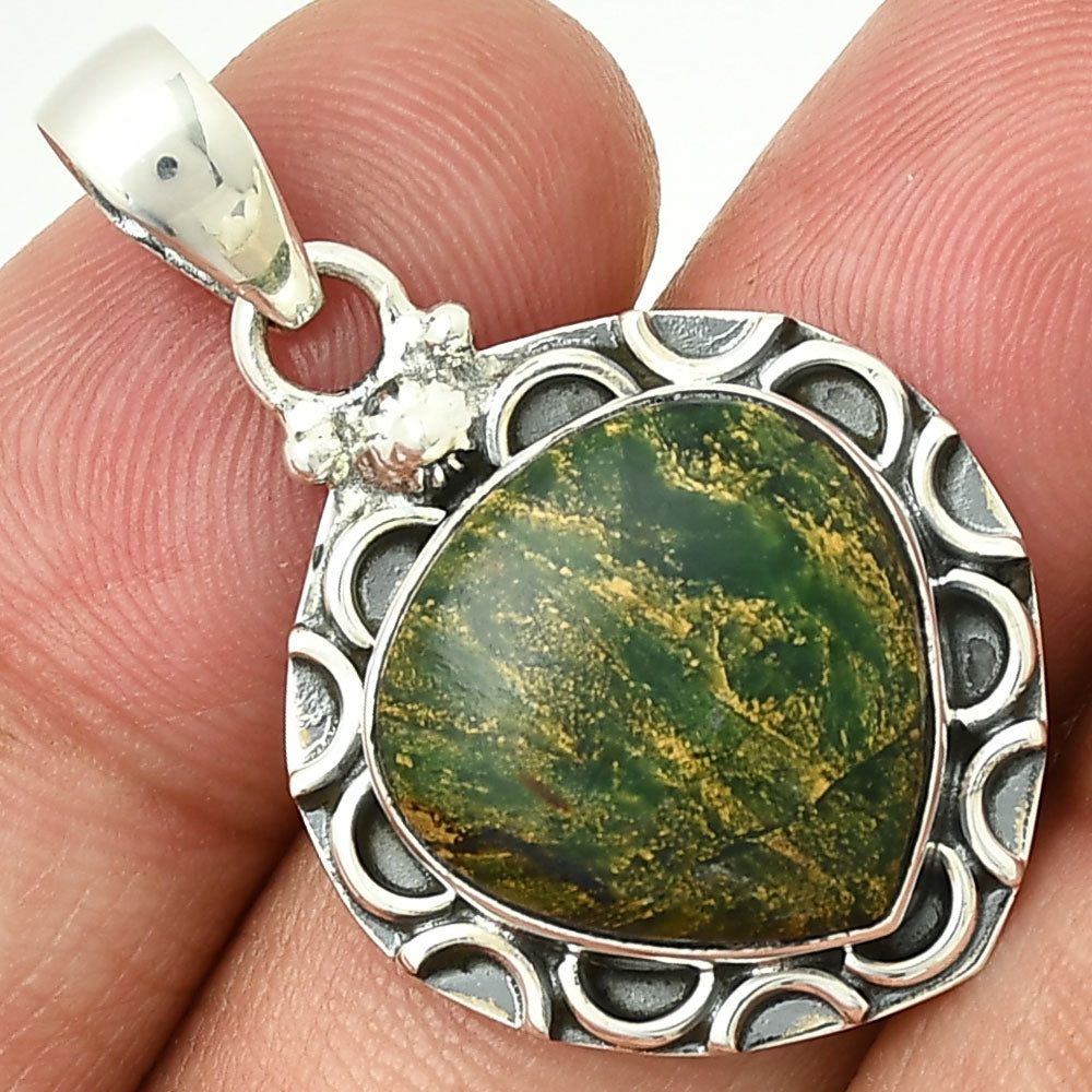 Natural Green Fuchsite Pendant P-1242 SDP131235