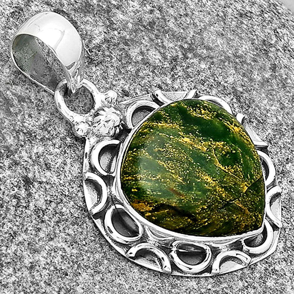 Natural Green Fuchsite Pendant P-1242 SDP131235