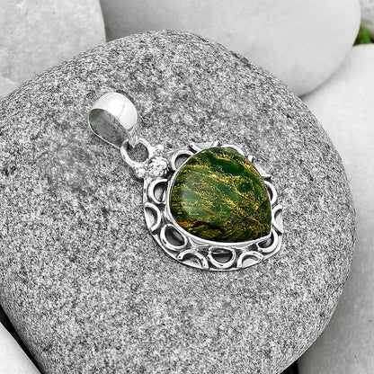 Natural Green Fuchsite Pendant P-1242 SDP131235