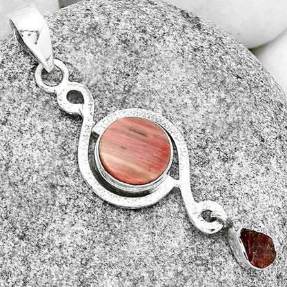 Pink Tulip Quartz & Pink Tourmaline Rough Pendant P-1115 SDP131269