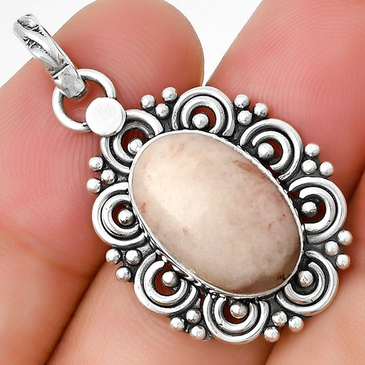 Filigree - Natural Pink Scolecite Pendant P-1330 SDP131279