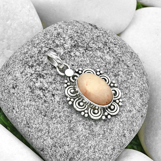 Filigree - Natural Pink Scolecite Pendant P-1330 SDP131286