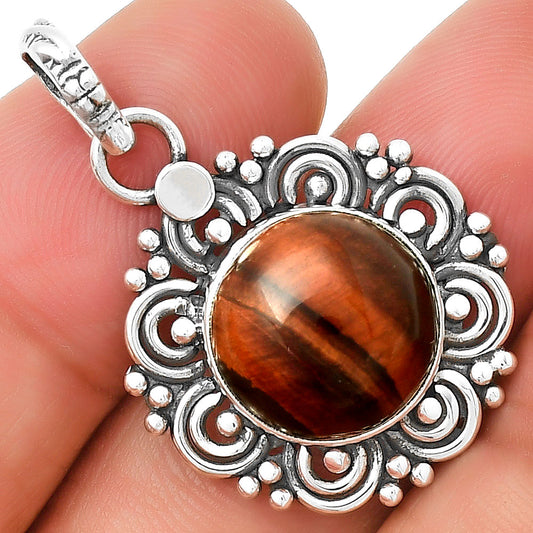 Filigree - Natural Red Tiger Eye Pendant P-1330 SDP131288