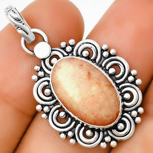 Filigree - Natural Pink Scolecite Pendant P-1330 SDP131290