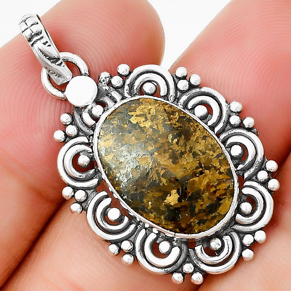 Filigree - Natural Bronzite Pendant P-1330 SDP131292