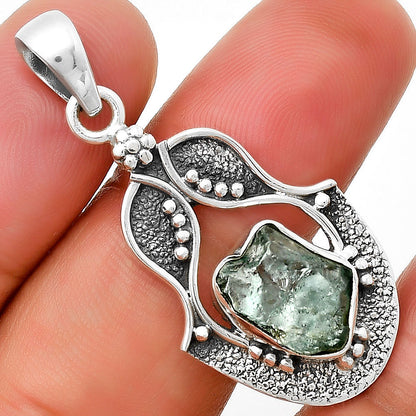 Natural Aqua Apatite Rough Madagascar Pendant P-1277 SDP131315