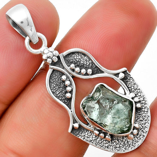 Natural Aqua Apatite Rough Madagascar Pendant P-1277 SDP131315