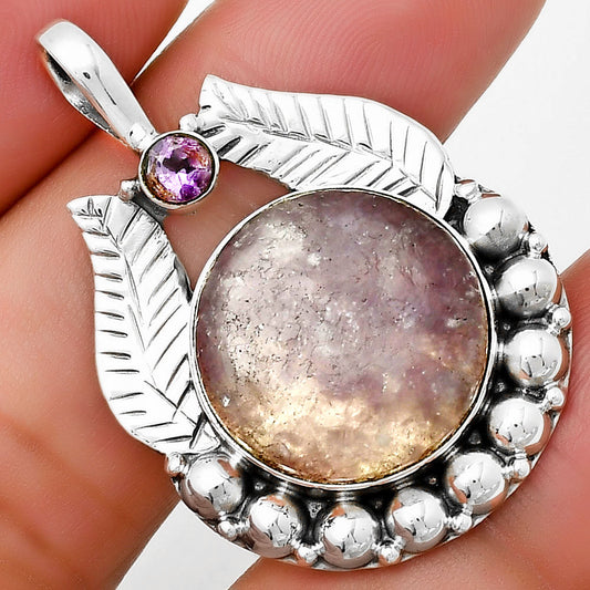 Natural Purple Lepidolite & Amethyst Pendant P-1374 SDP131342