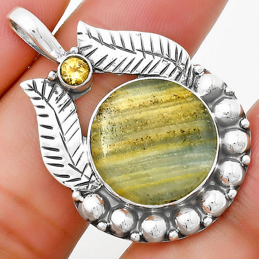 Natural Blue Aragonite & Citrine Pendant P-1374 SDP131348