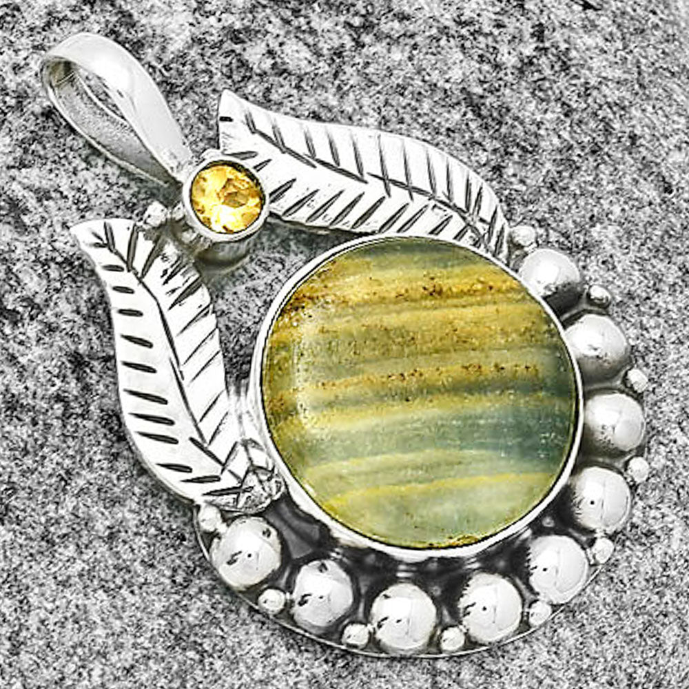 Natural Blue Aragonite & Citrine Pendant P-1374 SDP131348