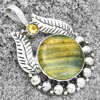 Natural Blue Aragonite & Citrine Pendant P-1374 SDP131348