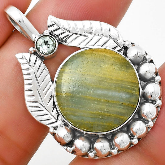 Natural Blue Aragonite & Sky Blue Topaz Pendant P-1374 SDP131351