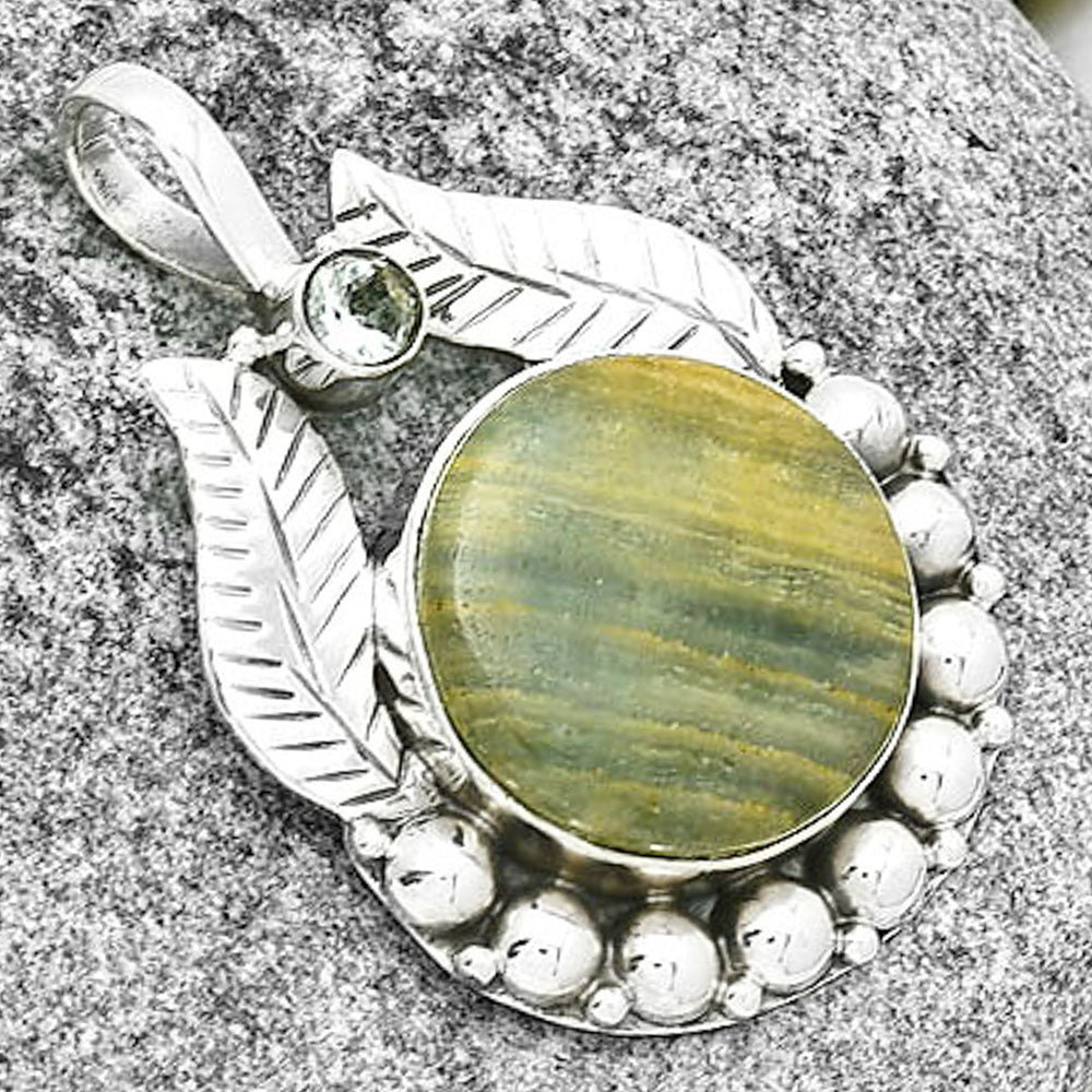 Natural Blue Aragonite & Sky Blue Topaz Pendant P-1374 SDP131351