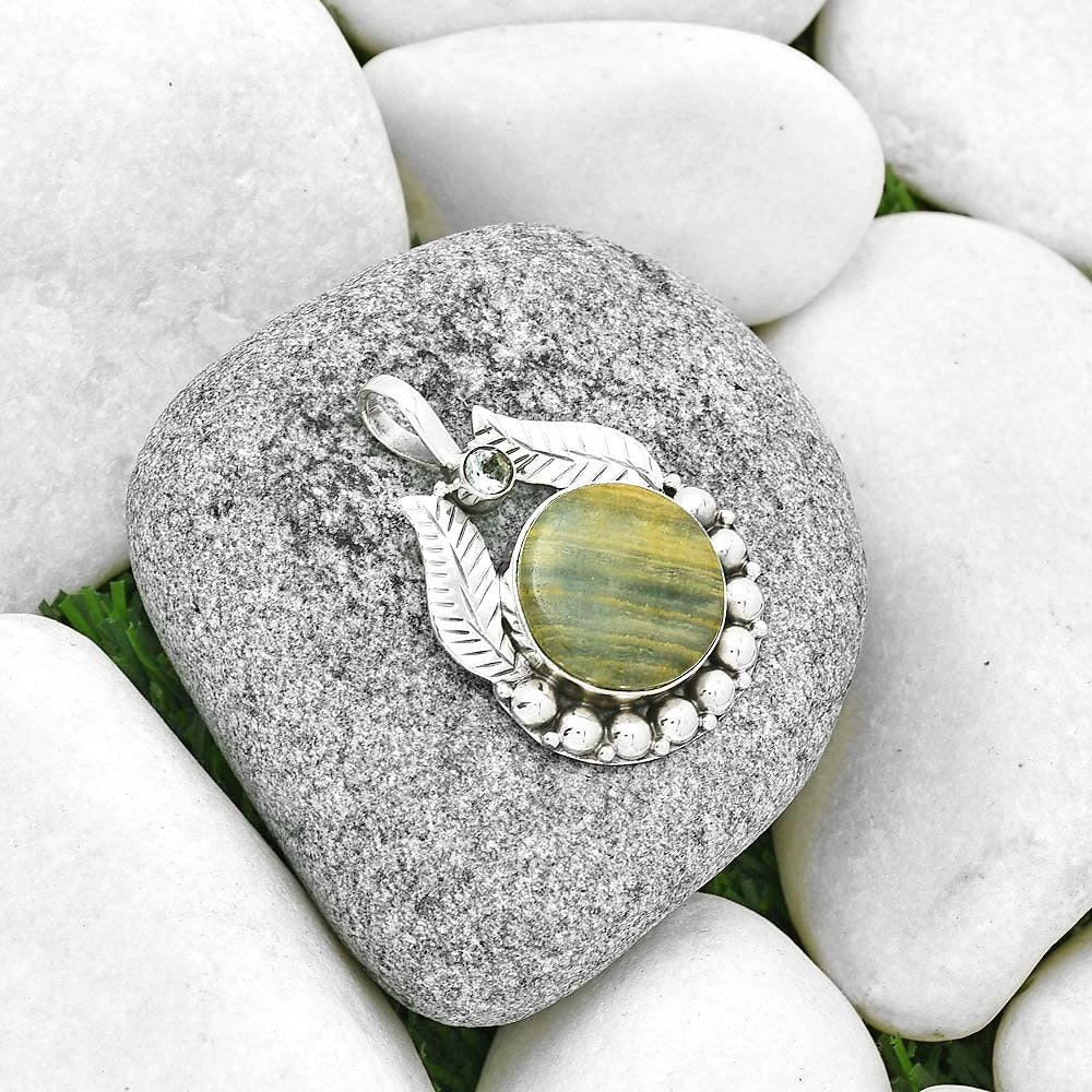 Natural Blue Aragonite & Sky Blue Topaz Pendant P-1374 SDP131351