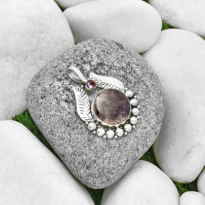 Natural Purple Lepidolite & Amethyst Pendant P-1374 SDP131352